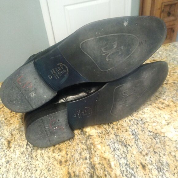 Giovanni Conti Mens black leather ankle boots decorative stitching US 10 EU 43 - Picture 8 of 14